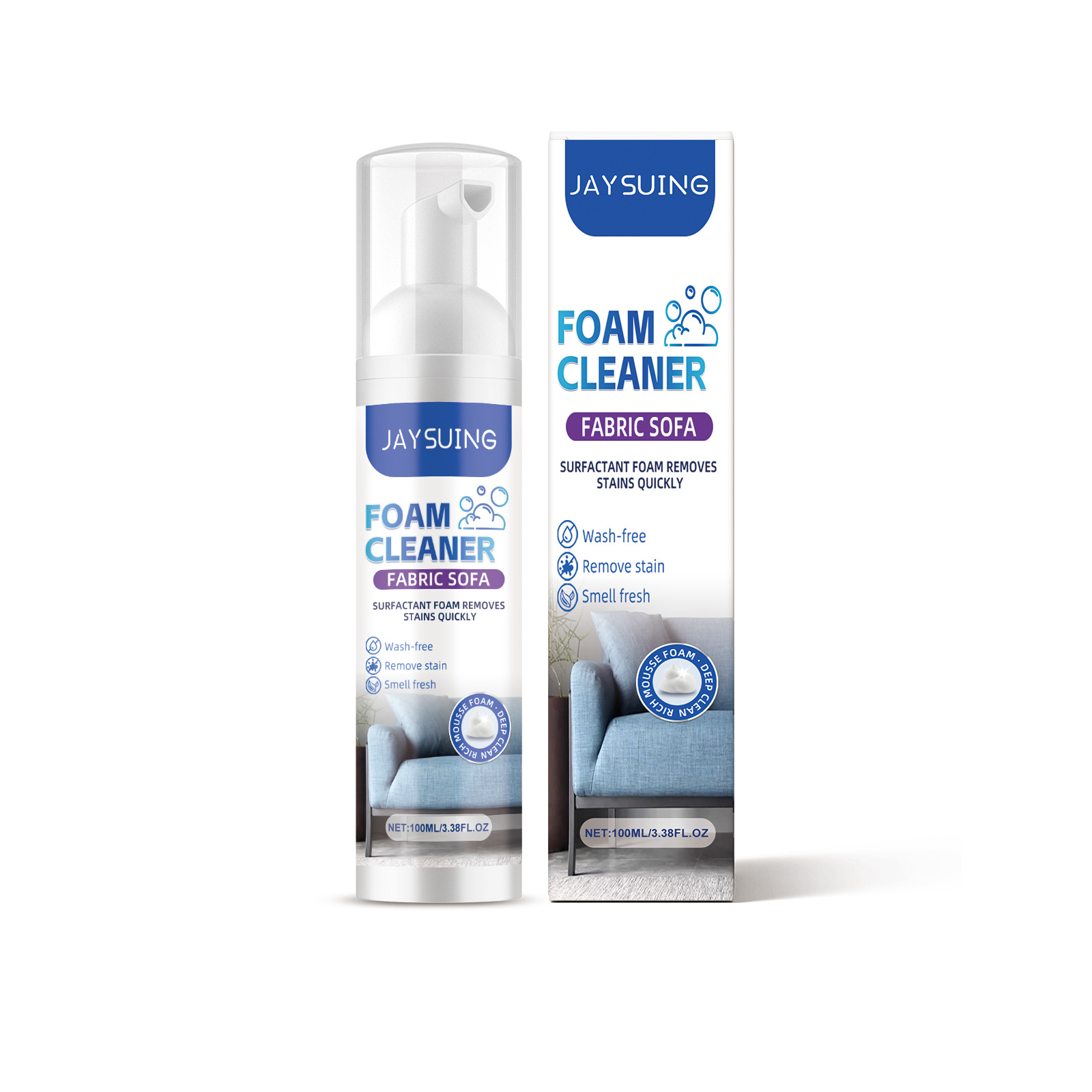 JAYSUING Fabric Sofa Foam Cleaner For Fabrics, Curtains, And Mattresses