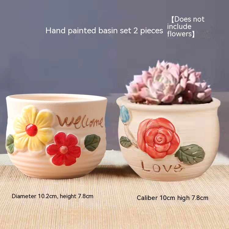 2 Transparent Hand Color Pots