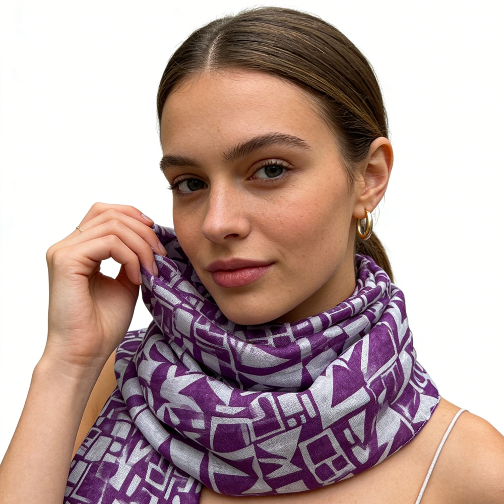 2pcs Purple Boho Square Scarf,Head Scarf,Luxe Look For Evening Wear,Scarf,vacation,daily Life,evening Party,Office Appropriate Subtlety For Women Men