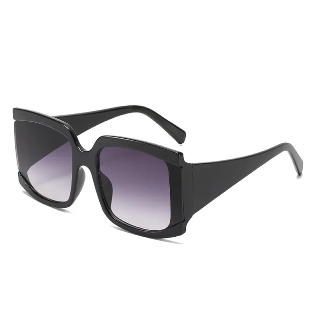 Square Large Frame Sunglasses Fashion Trend Sunglasses Black Grey - Shop at LoveMi