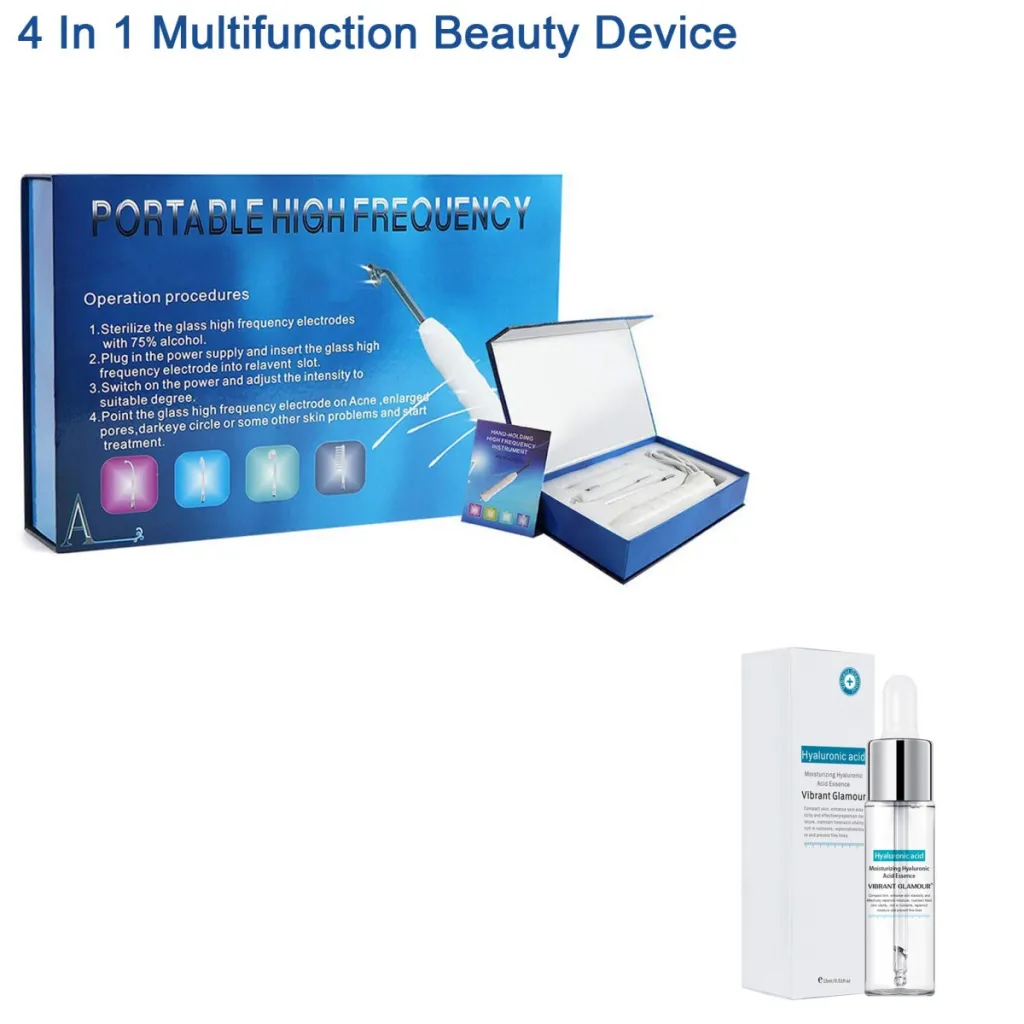 Electrotherapeutic Rod And Hairdressing Instrument With Hyaluronic Acid Facial Serum - Blue