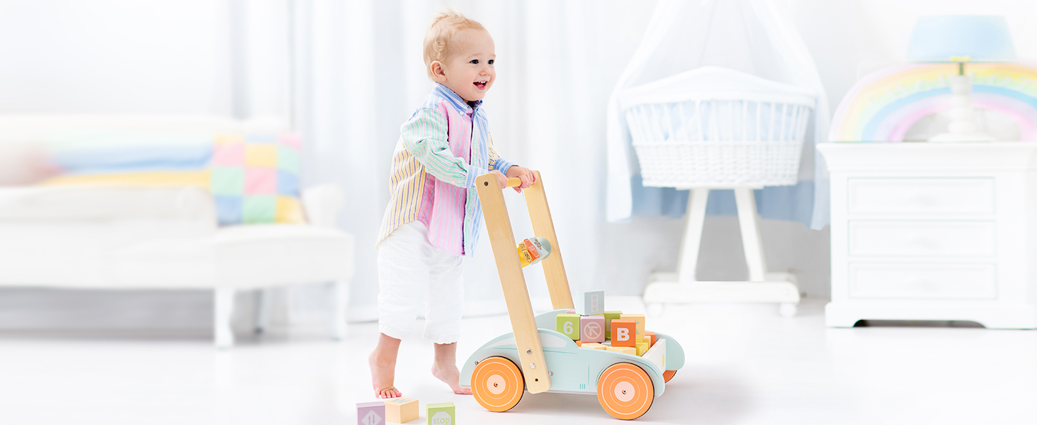 Multifunctional Wooden Baby Walker | Tiny Genius Toys