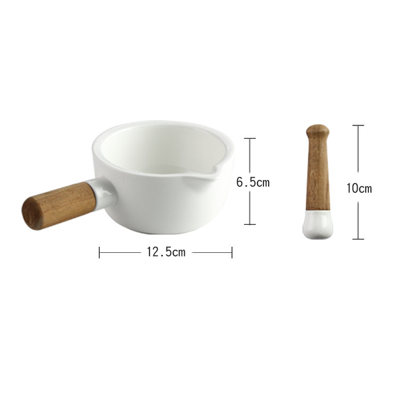 Title 2, Manually Pounding Garlic Ceramic Stone Mortar a...