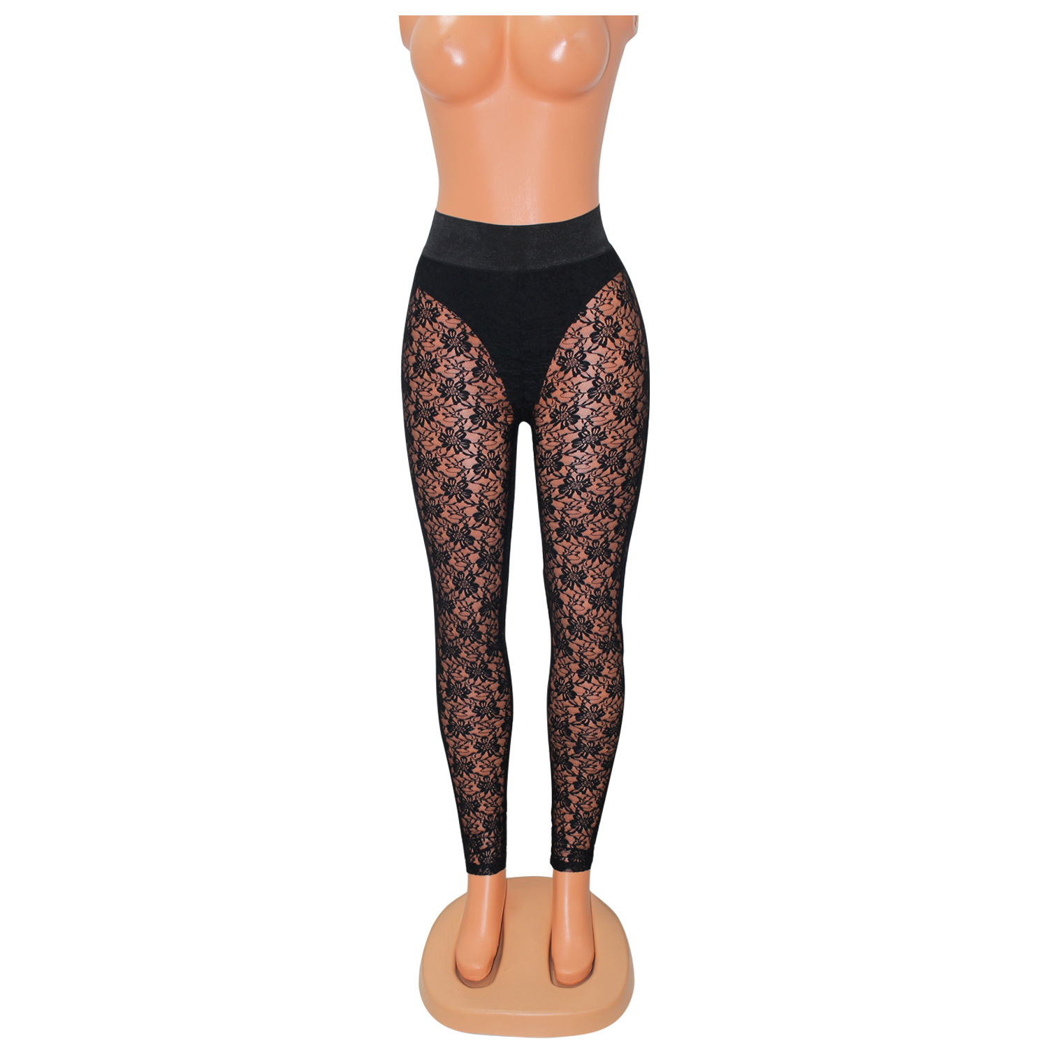 Women's Lace Crochet See-through Leggings Trousers