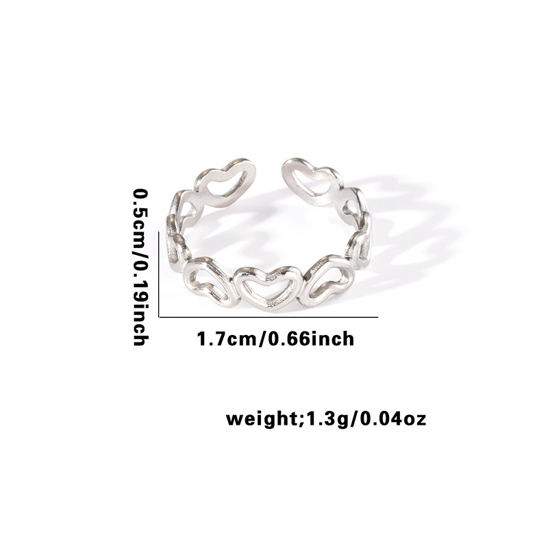 Gold-Plated Hollow Heart Ring, picture 9 of 12
