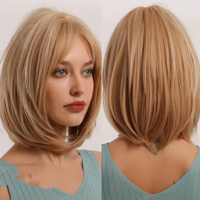 Gloden Mixed Color BoBo Wig New Synthetic Women's Wig Gold - Shop at LoveMi