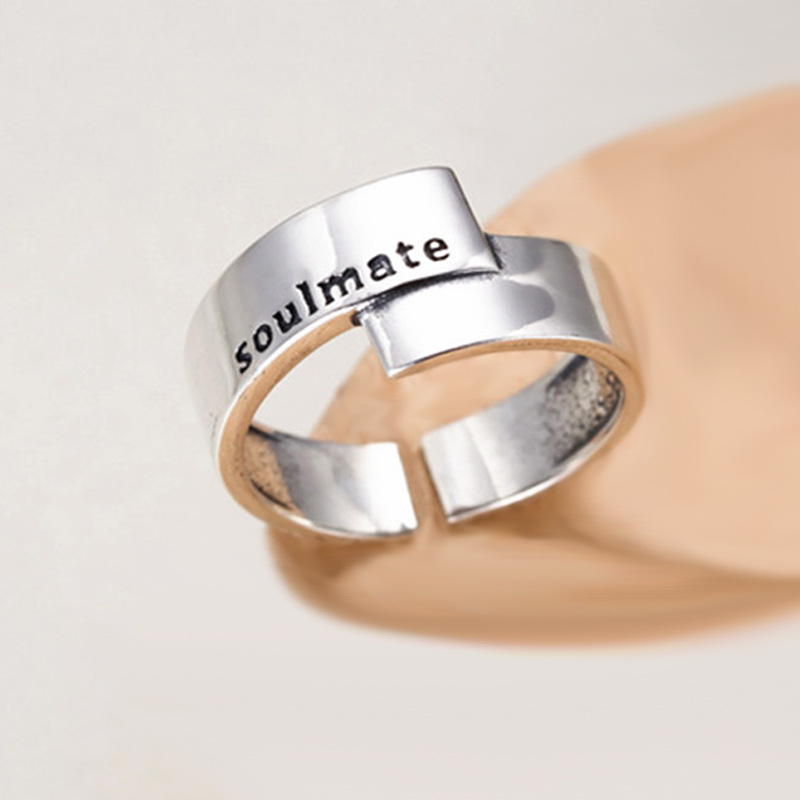 Title 6, Light Letter Ring Female Japanese And Korean Co...