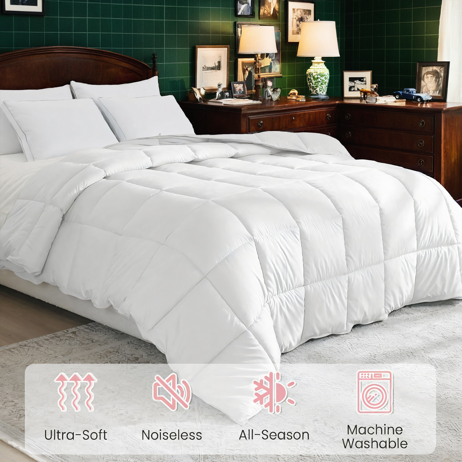 The Cozy Cloud Oversized Comforter, With Its Stylish Plaid Design And Extra-plush Fill, This Heavyweight Duvet Is A Dream For Any Dorm Or Bedroom. Enjoy Year-round Warmth And Comfort. — view 5