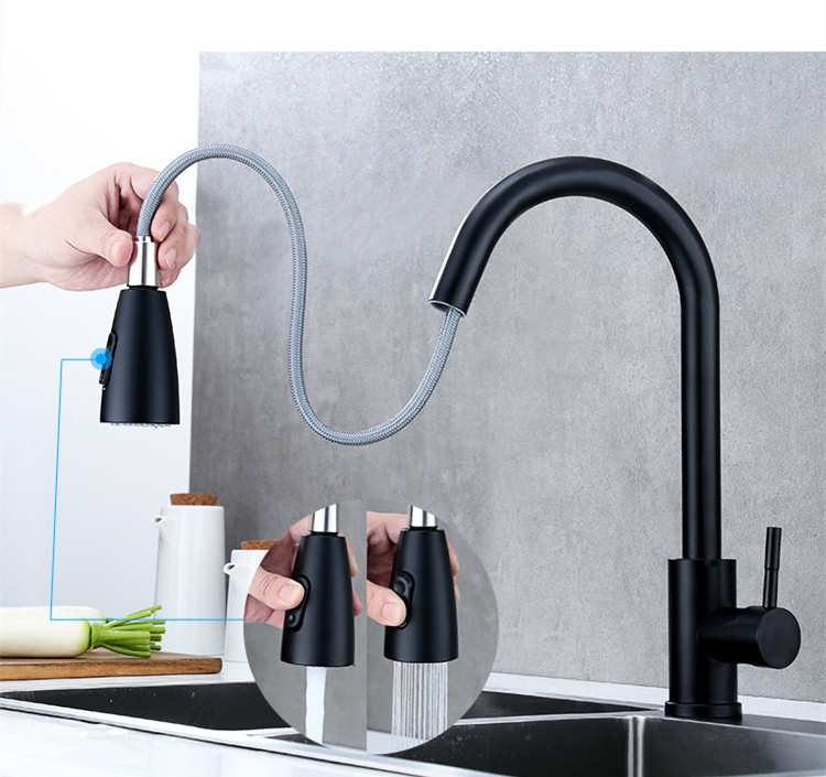 Title 2, Kitchen Pull Hot And Cold Water Faucet Stainles...