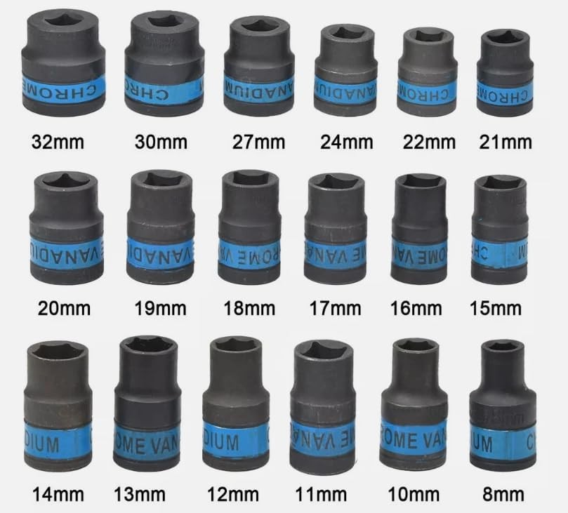 Heavy Duty Ratchet Wrench 8-32mm Metric Socket Set Metal Case — image 4
