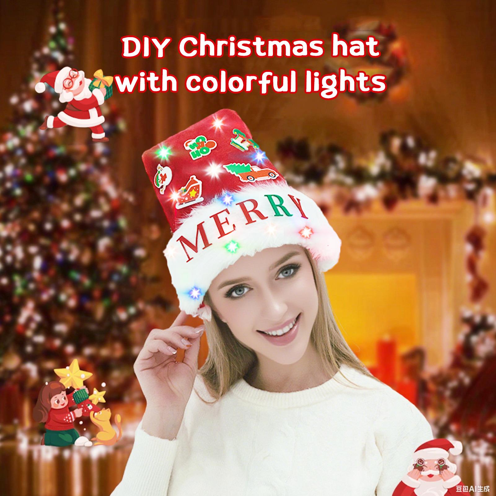 DIY LED Santa Hat - A Creative And Unique Design That Enhances The Festive Atmosphere. A Must-have For Holiday Outfits, A Fun Craft Activity, And A Great Prop For Christmas Party Photos. image 13