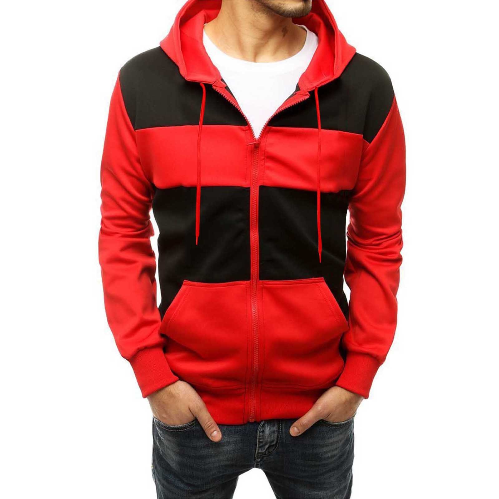 New Men's Color Blocking Hoodie Casual Sports