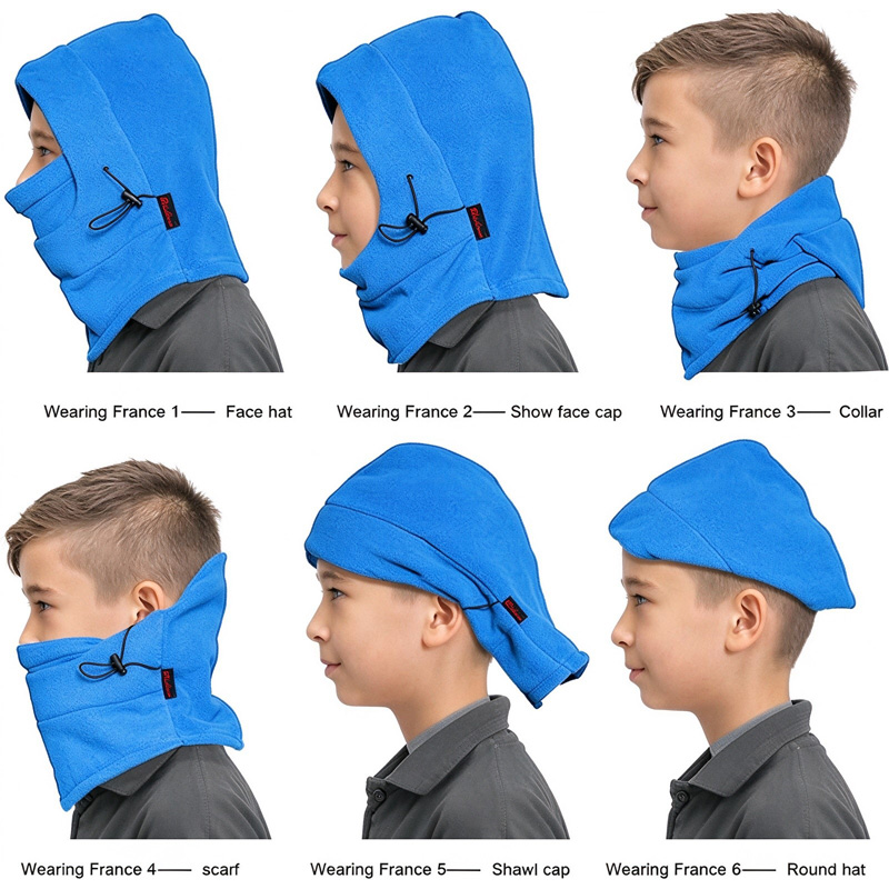 3-in-1 Fleece Balaclava, Black