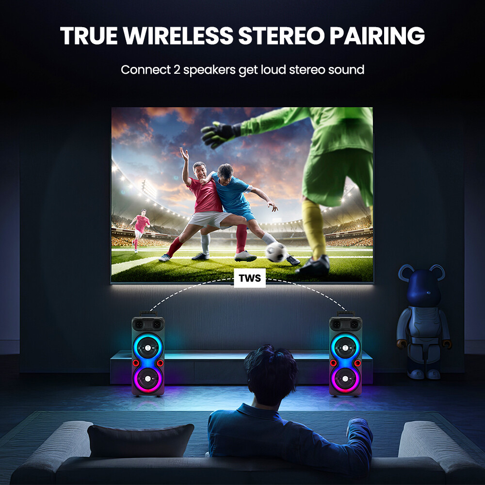 2000W Loud Bluetooth Speakers With Mic Portable Party Outdoor Wireless Subwoofer — image 6