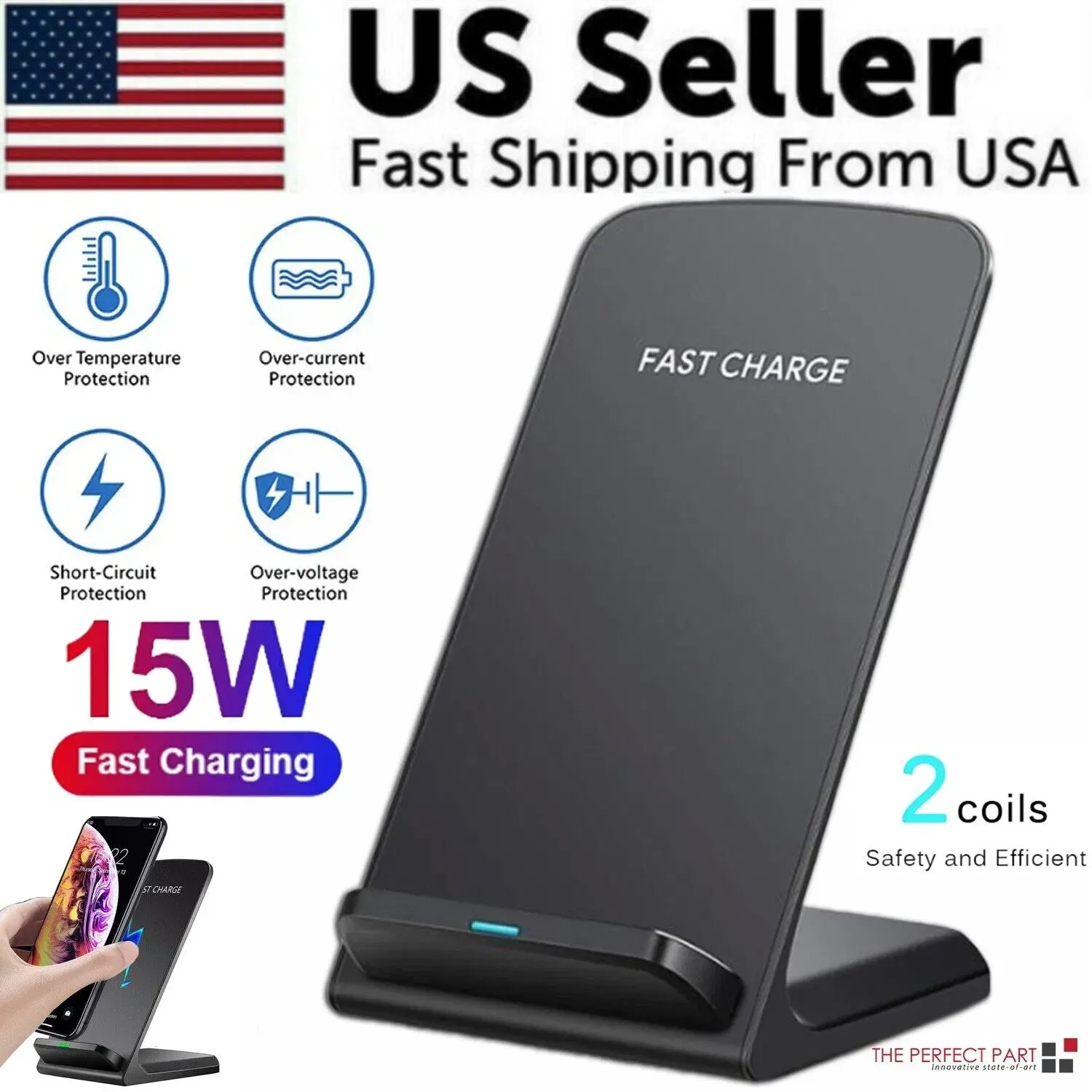 Qi Wireless Fast Charger Charging Pad Stand