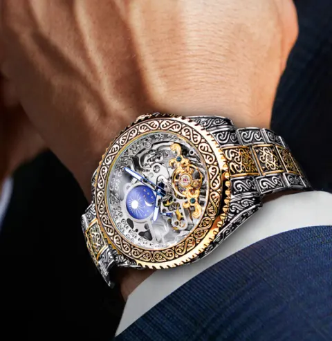 Men's Fashion Hollow Retro Carved Automatic Mechanical Watch
