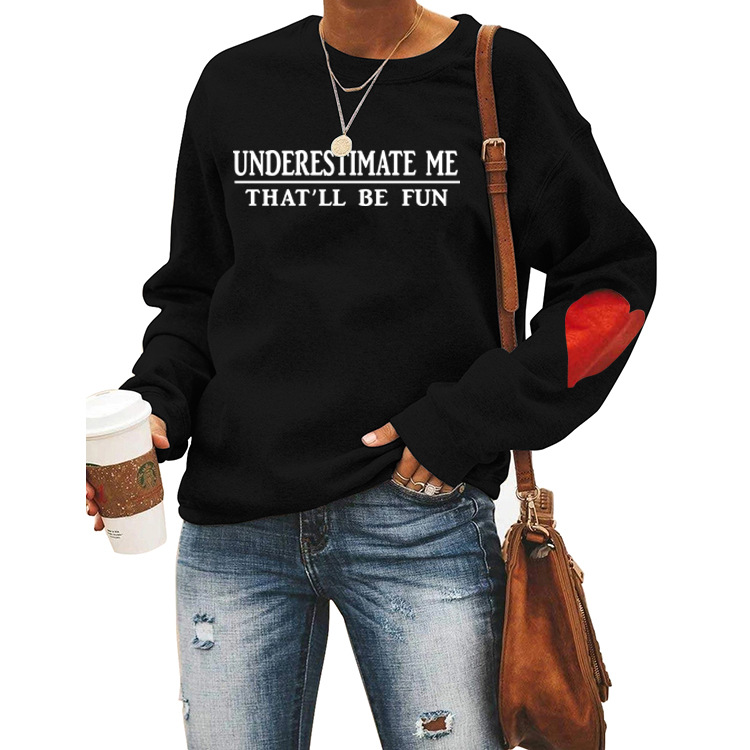 Title 3, Letter Simple Long Sleeve Sweater Ladies Top