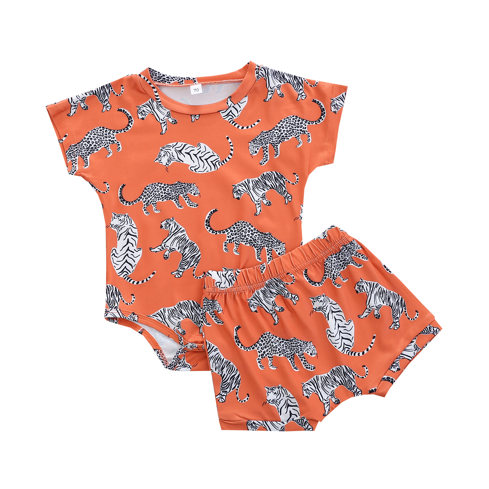 Fashion Simple Tiger Print Pants Suit