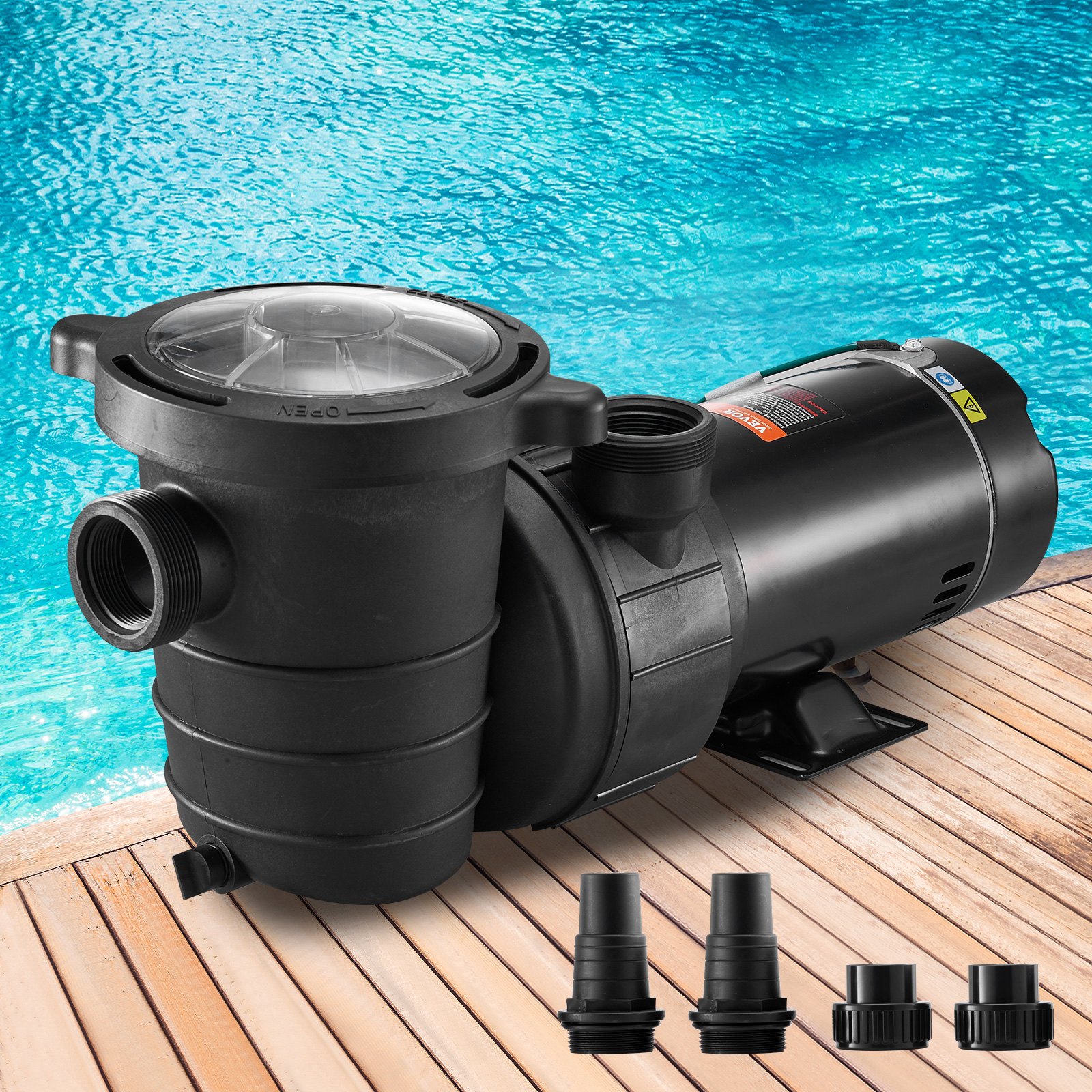 VEVOR Swimming Pool 2.0HP 115V 1500W, Single Speed Pumps For Above Ground Pool, Strainer Basket, 5400 GPH… image 2