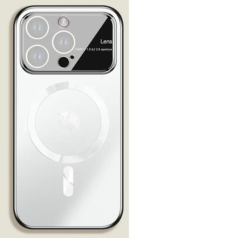 Large Window AG Frosted Protective Mirror Phone Case Magnetic Suction