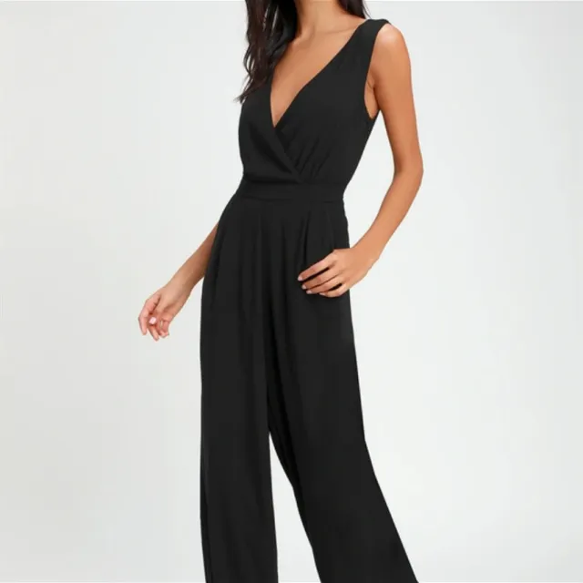Lady's One piece Trousers Lace Backless Deep V Black - Shop at LoveMi