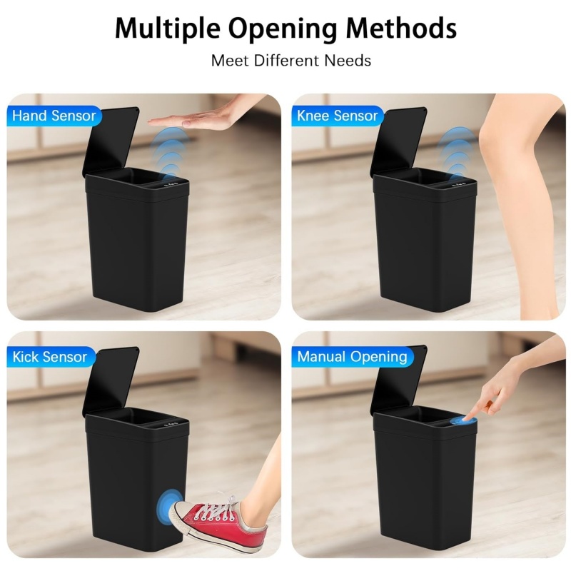12L Smart Trash Bin Rubbish Motion Sensor Touchless Bathroom Odourles Toilet Can — image 6