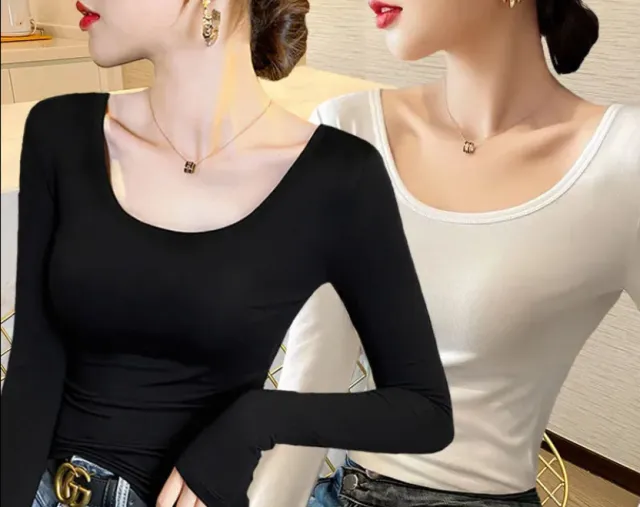 Modal Underlay Women's With U Neck Slimming Black White - Shop at LoveMi