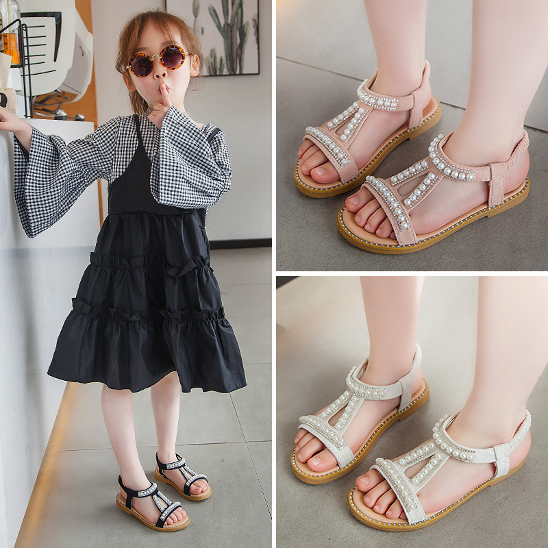 Title 1, Summer Girls Pearl Toe Princess Sandals