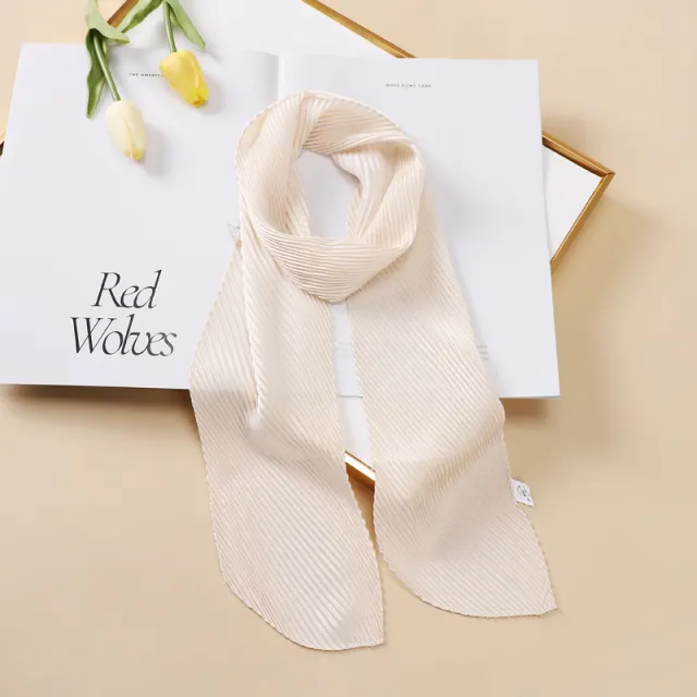 Color Blocking Small Ribbon Scarf Women's Pleated Hair Band Yz1024 10X130Cm - Shop at LoveMi