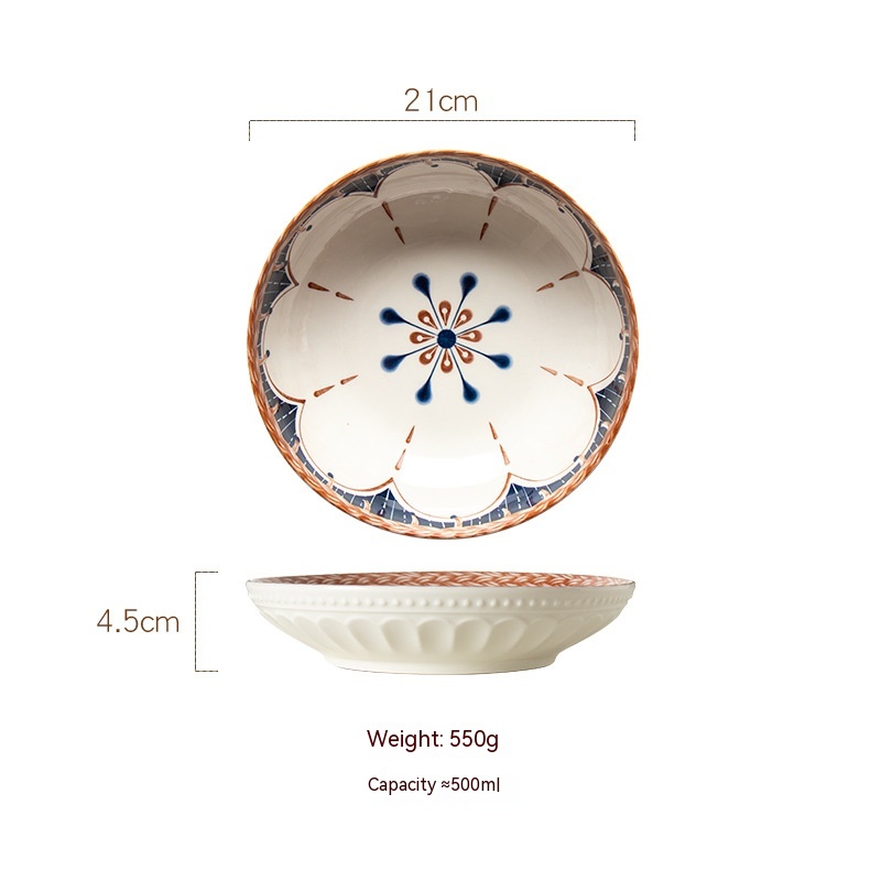 Vine Ceramic Underglaze Color Disc Complex Dish Deep Plates Household Creative Tableware - Image 13