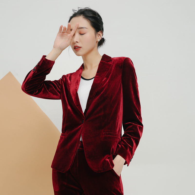 Slim-fit Velvet Professional Small Suit Jacket