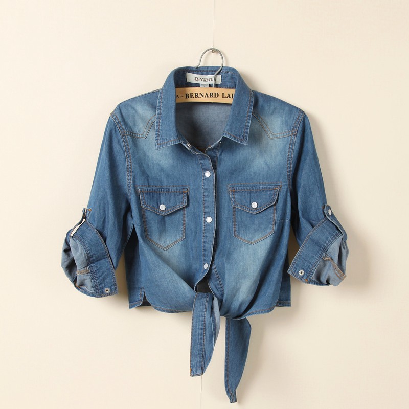 Title 11, Mid-sleeve Denim Short Waistcoat Women