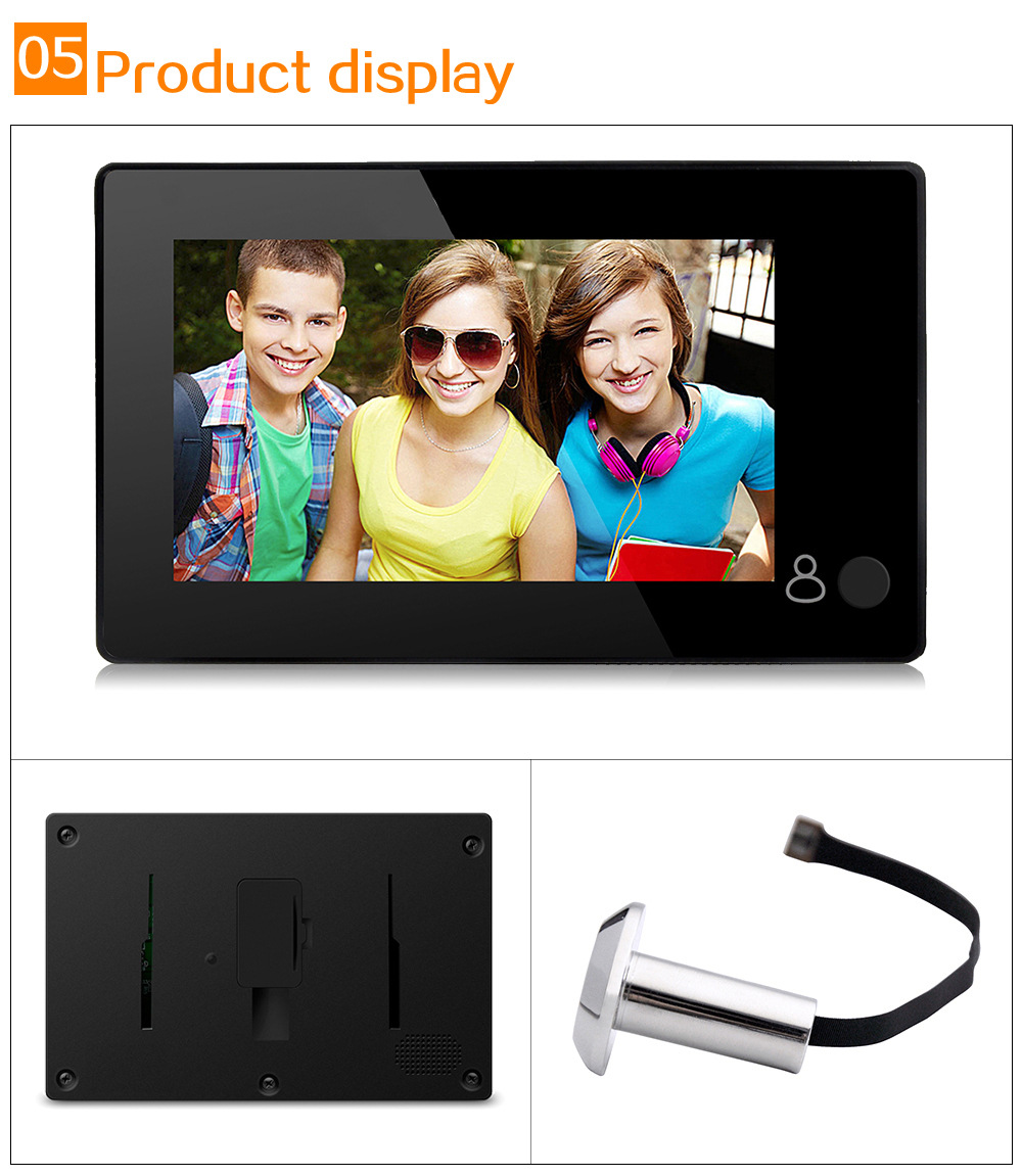 Hidden Electronic Cat's Eye 4.3 Inch Visible Electronic Cat's Eye Large Screen — foto 4