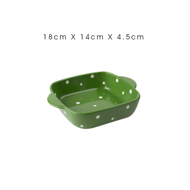 Title 10, Ceramic Dot Cheese Baked Rice Plate Household M...