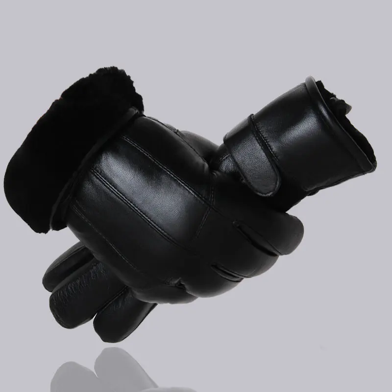 Warm Thick Sheepskin Gloves Men's