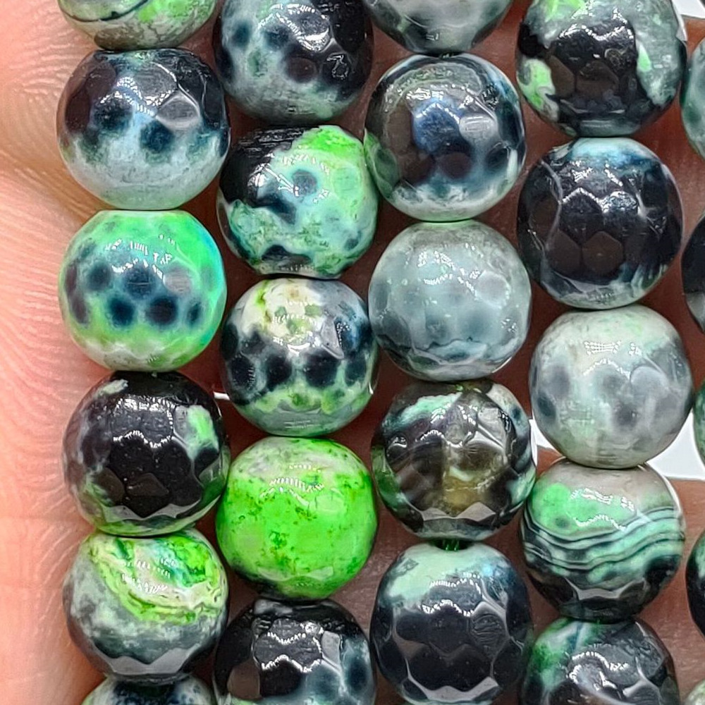 Title 2, Green Fire Agate Cut Jewelry Accessories