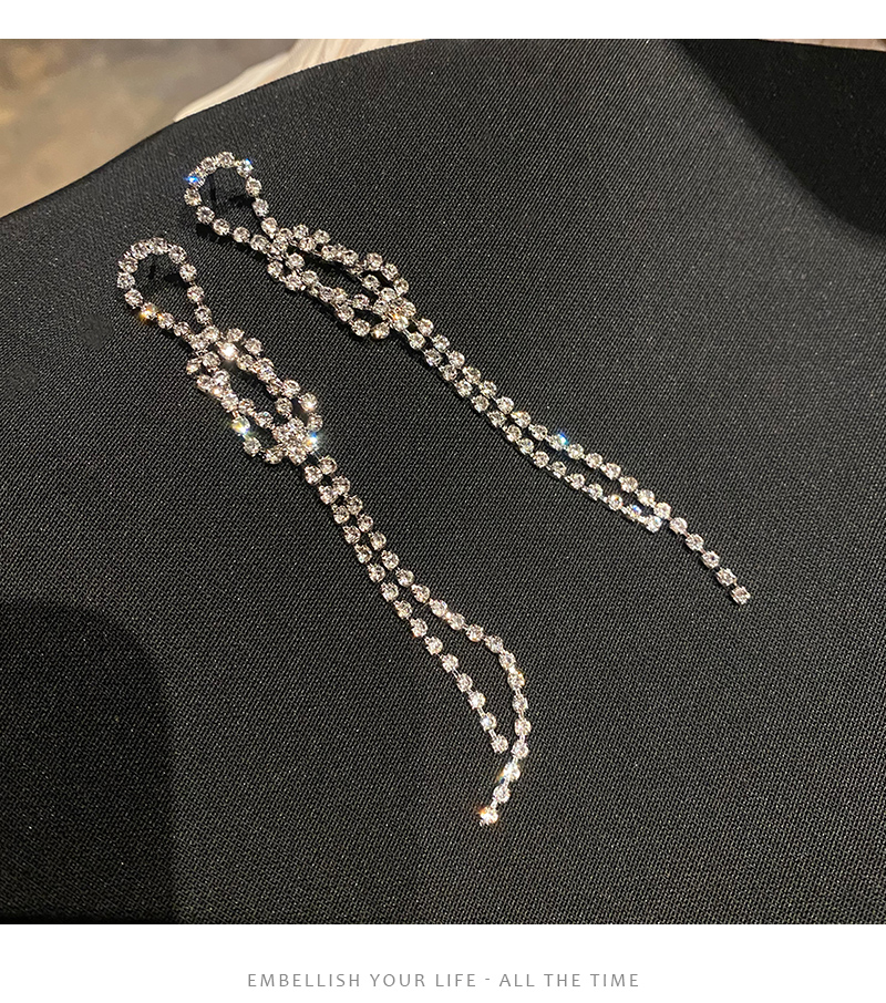 Women's Long Tassel Earrings Silver Needle Premium Sense