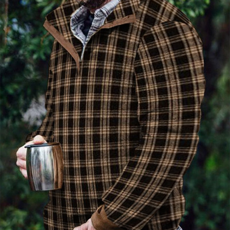 Autumn And Winter Casual Button Pocket Flannel Plush Men's Sweater