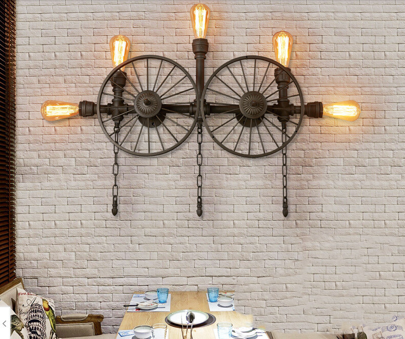Retro Water Pipe Wall Light Industrial Style Dining Room