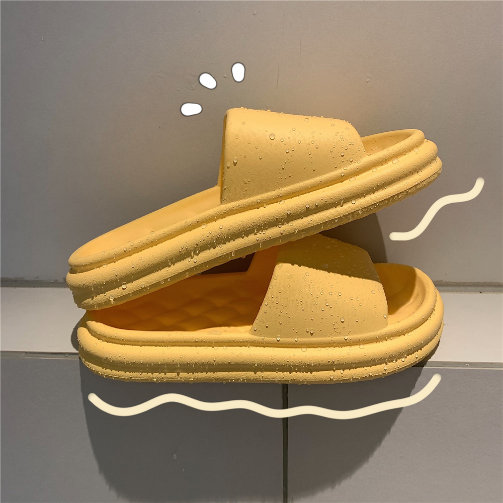 Non slip And Odor resistant Thick soled Household Indoor Bathroom Couple Slippers Yellow - Shop at LoveMi