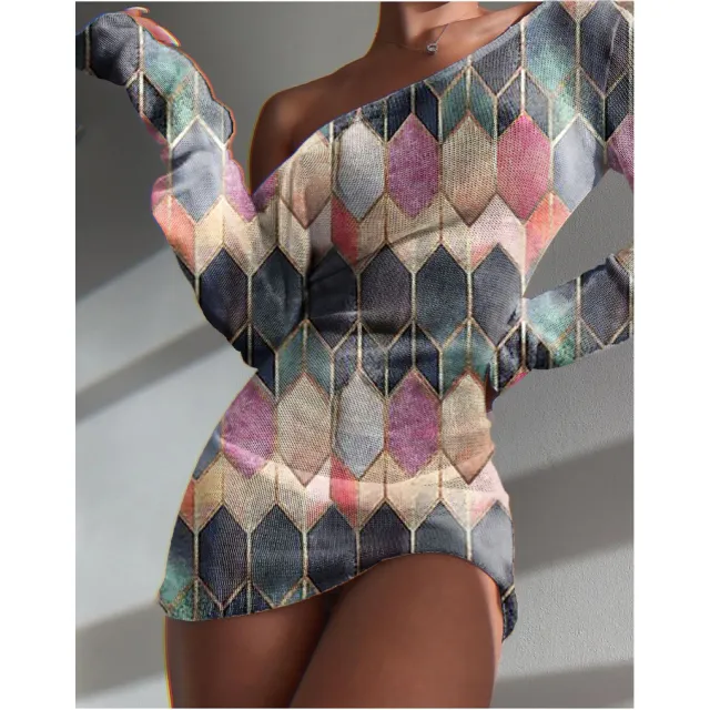 Perspective Open Back Ultra Short Dress Checker Printing - Shop at LoveMi