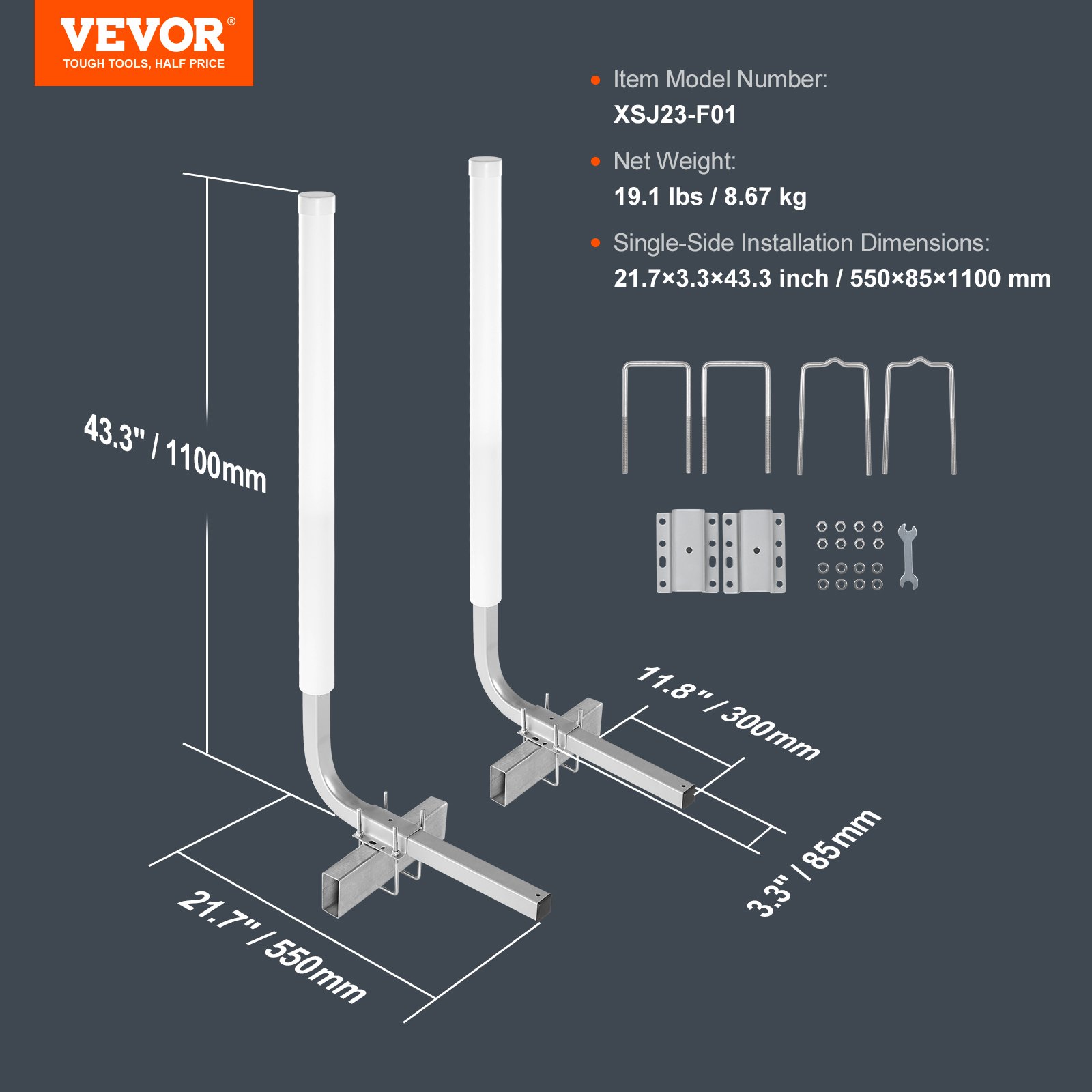 VEVOR Boat Trailer Guide, Adjustable Design Trailer Guide Poles, 2PCS Rustproof Galvanized Steel Trailer… image 2