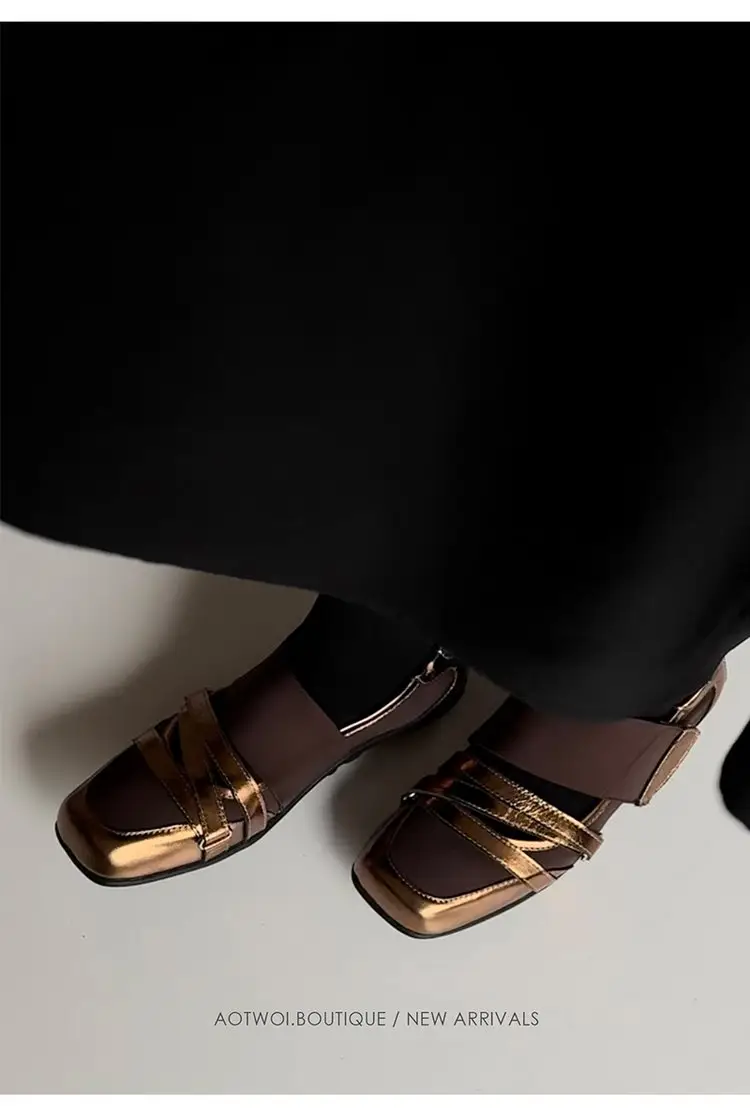 French Style Genuine Leather Ballet Flats For Women, Premium Niche Design, Fashionable Sporty Casual Pumps With Low-Cut Upper