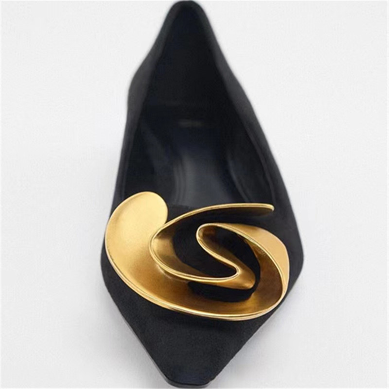 Women’s Shoes Black High Heels Flower Suede