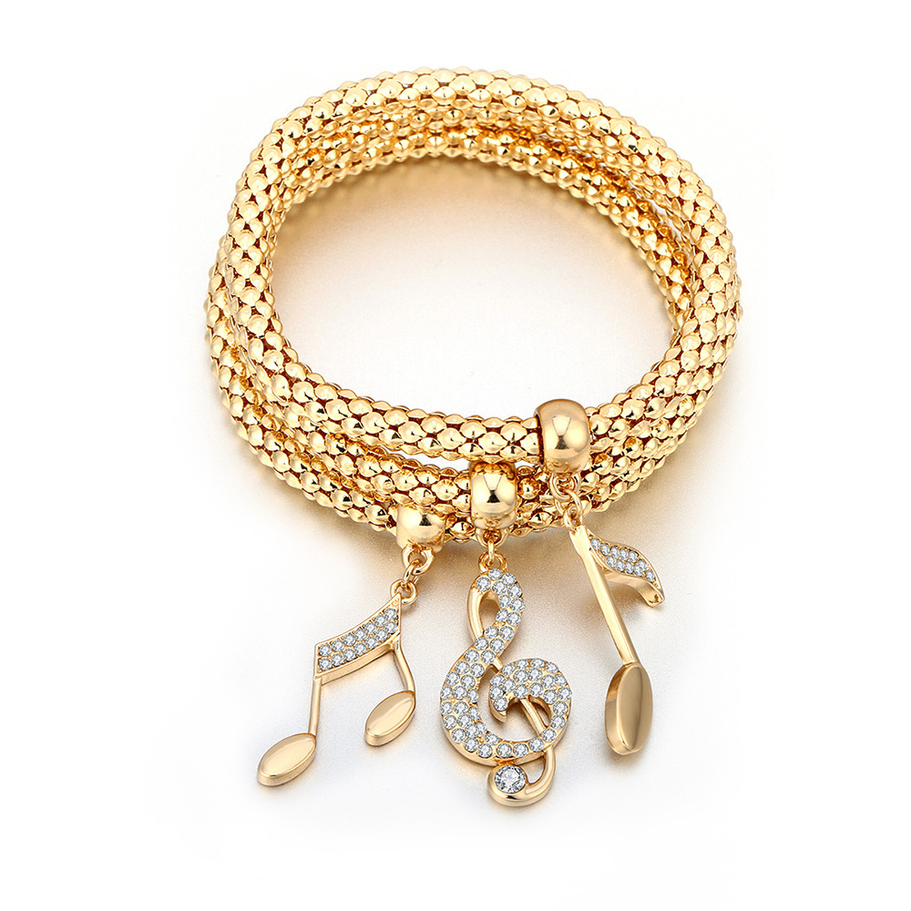 Corn Chain Shambhala Bracelet Doll Crystal Diamond Pendant Popcorn Tricolor Musical Note Bracelet