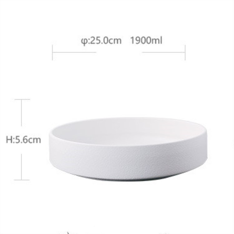 Title 2, Snow Glazed Ceramic Western Food Plate Round Cr...