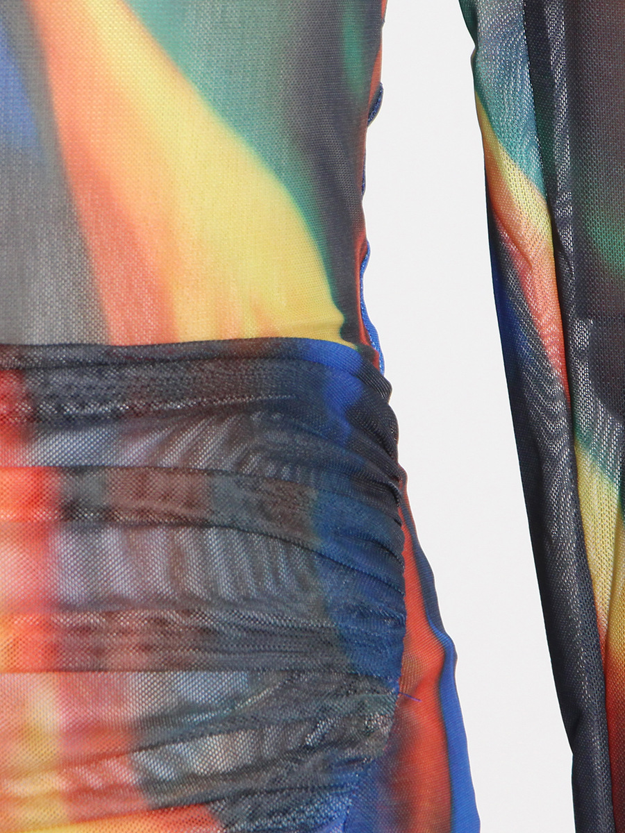 Tie-Dye Long Sleeve Maxi Dress, picture 2 of 8