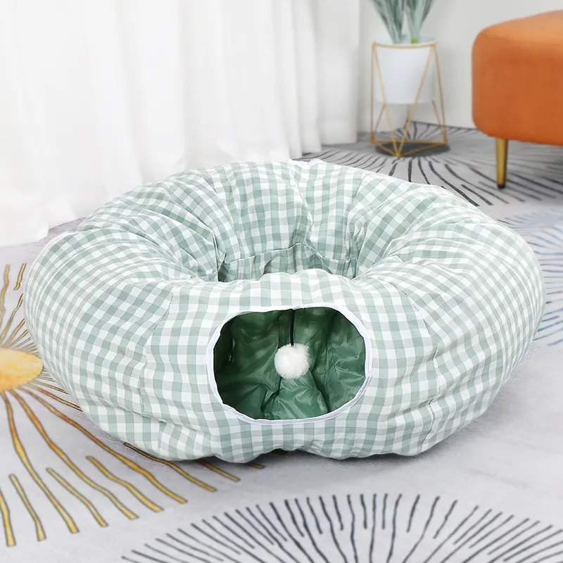 Donut Cat Nest Tunnel Four Seasons Universal Toy Maze — Light Blue