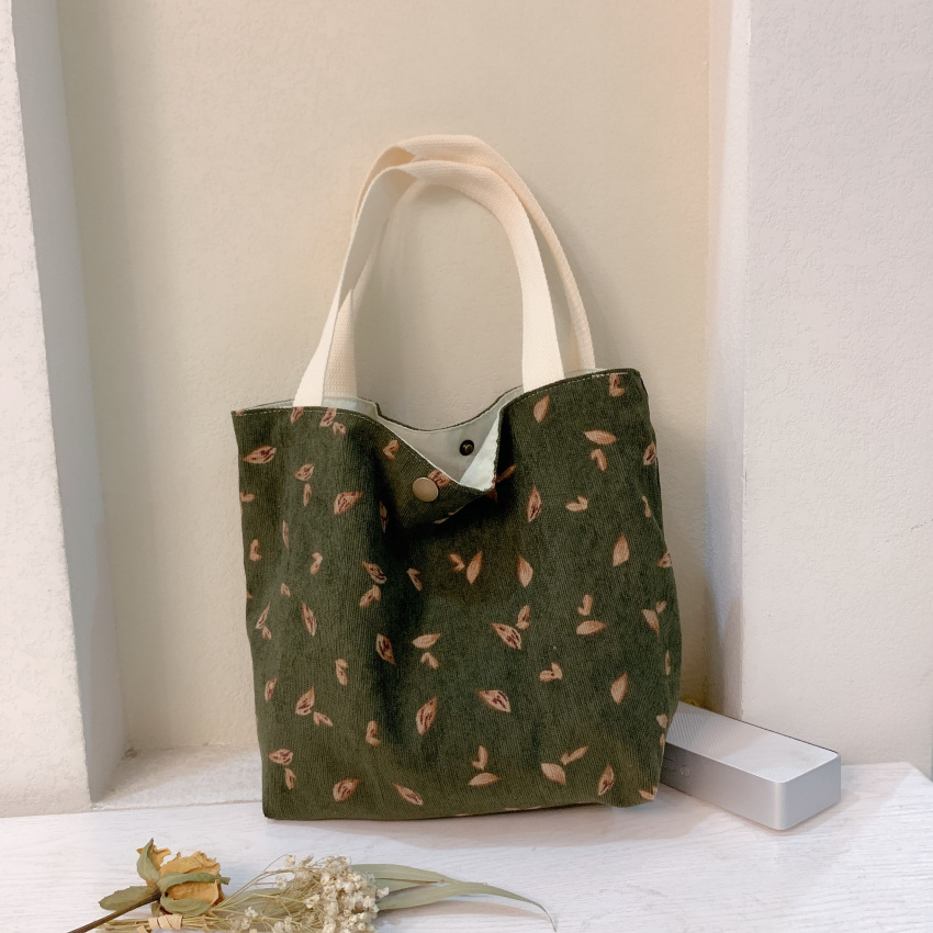 Title 5, Corduroy Tote Lunch Tas met Handvat, Multifunct...