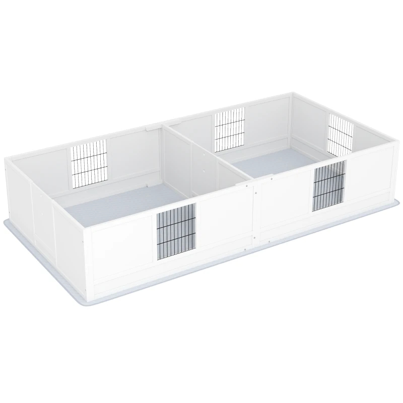 PawHut Two Rooms Design Dog Whelping Box With Washable Pee Pad, Adjustable Door, For Large Breed Dogs